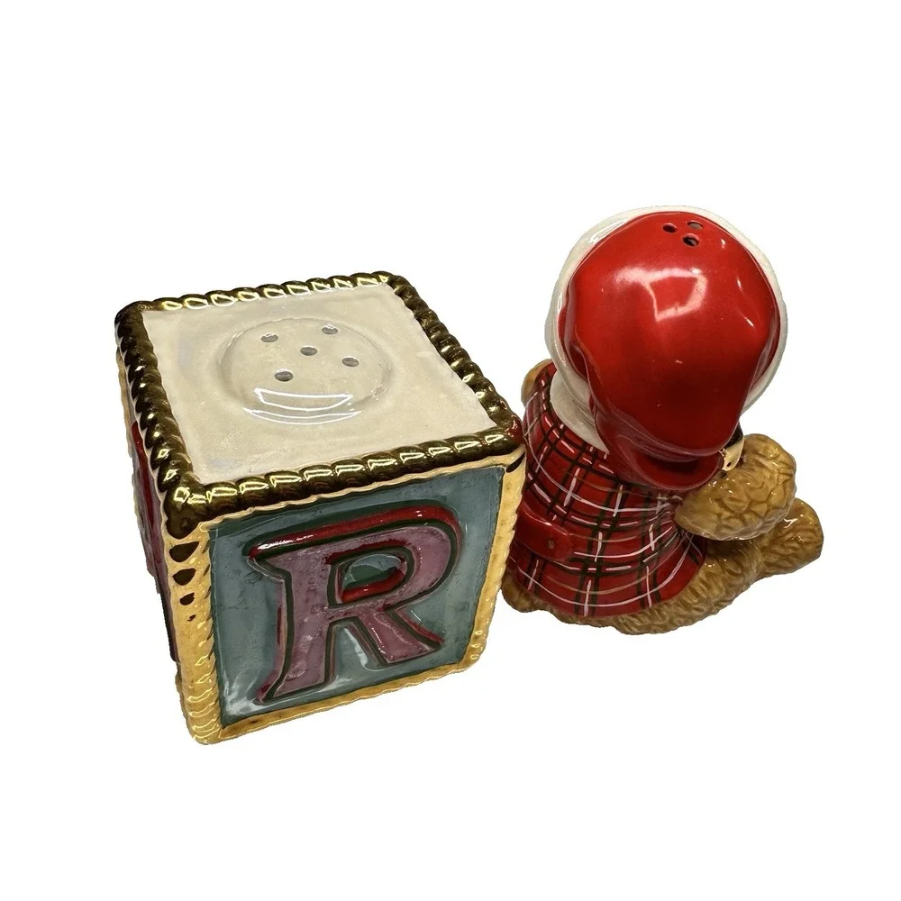 Christopher Radko Noel Bear‎ Salt & Pepper Shaker 🎄 Retired – Pre‑Owned Good